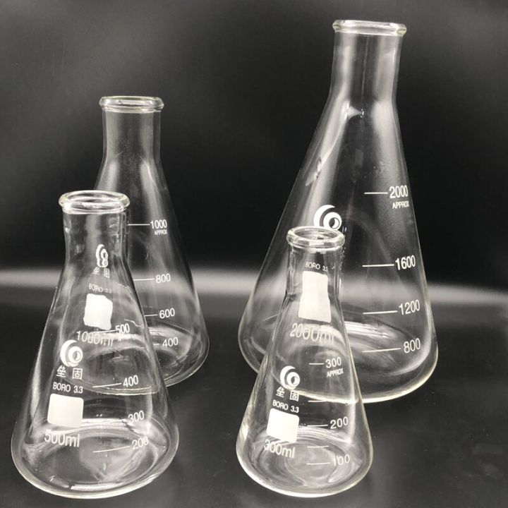 yingke-ขวดทดลองพลาสติกเทศกาลฟลาสค์รูปทรงกรวยแก้วบอโรซิลิเกตอุณหภูมิสูงในห้องปฏิบัติการ