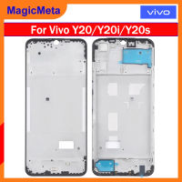 MagicMeta ตัวเรือนแผ่นหน้ามีหนามเตยสำหรับ Vivo Y20/Y20s/Y20i โครงหน้ากากกลางตัวเรือนการยึดจอแอลซีดีชิ้นส่วนซ่อมกรอบด้านหน้าสำหรับ Y20i Vivo Y20 Y20s