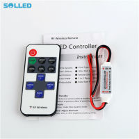 SOLLED ตัวควบคุมการหรี่แสง5-24V แถบไฟแบบโมโนโครมาติกรีโมทคอนโทรล11ปุ่ม RF Controller