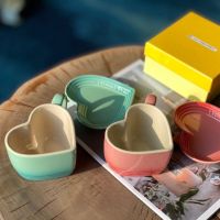 France cool color le creuset จานรูปหัวใจ 3 ชุด ถ้วยกาแฟร้อน