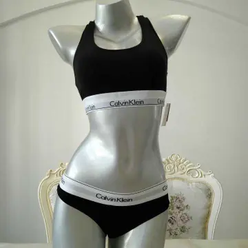 NEW Women's Calvin Klein Gray Bralette & Bikini Set CK Logo 2 Pc