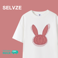 SELVZE ฉบับภาษาเกาหลีของเสื้อโอเวอร์ไซซ์แขนสั้นพิมพ์ลายกระต่ายกราฟิกสำหรับผู้หญิง