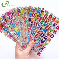 【CW】✷¤  6 Sheets Kids Stickers Puffy Bulk Cartoon English Alphabet Letters Number Educational for Boy GYH