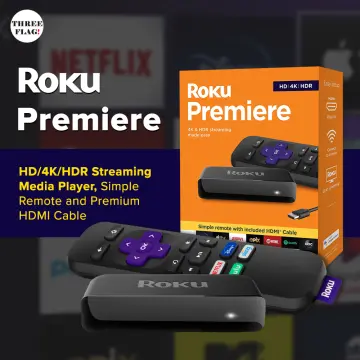 Roku Premiere | HD/4K/HDR Streaming Media Player, Simple Remote and Premium  HDMI Cable, Black