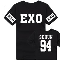 Alimoo KPOP EXO SEHUN 94 Men Short Sleeve Cotton T shirt Tops