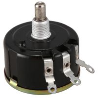 WX050 10K ohm 5W 6mm Round Shaft Rotary Wire Wound Potentiometer Black+Silver