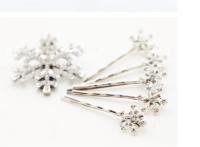 New Snowflake Style Princess Snow Queen Hair pins Set Party Decoration (1 Hair Clip + 5 Small Hair Pin)