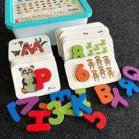 Wooden Digital Letters Matching Puzzle Montessori Toys For Children Early Learning Educational Toys Kids Cognitive Paring Game