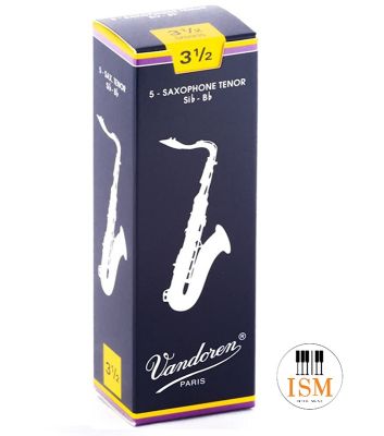 Vandoren ลิ้นเทเนอร์ แซกโซโฟน รุ่น Traditional กล่องน้ำเงิน No.3.5 Tenor Saxophone Reed Traditional No.3.5 (กล่องละ 5 อัน)