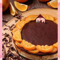 ?  ORANGE CHOCOLATE CHEESECAKE ชีสเค้ก รสส้มผสมส้มเชื่อม ด้านบนแต่งด้วยช็อกโกแล๊ต ส่งด่วนในวันด้วยLalamove เค้กวันเกิด