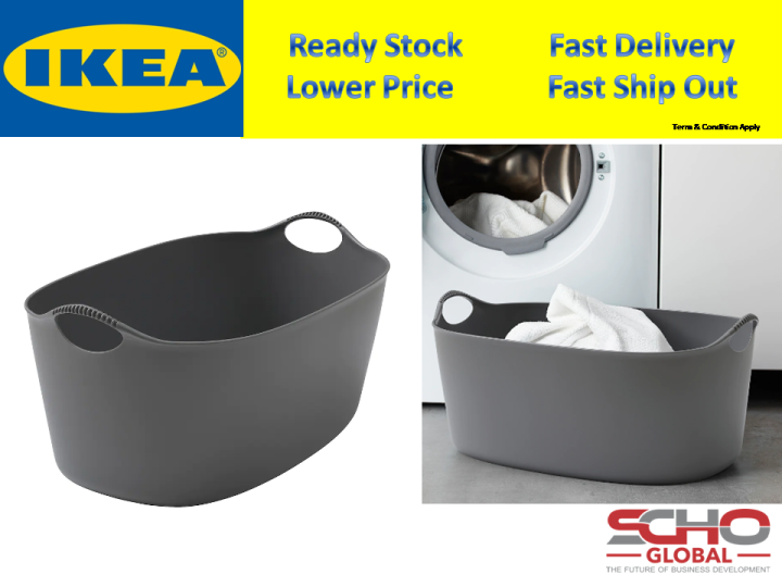 TORKIS Flexi laundry basket, in/outdoor, grey 35 l Lazada