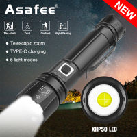 Asafee 600LM mini 1476 XHP50 LED Super brightness outdoor Camping flashlight 5 gear telescopic zoom press switch using 14500 battery IPX4 waterproof