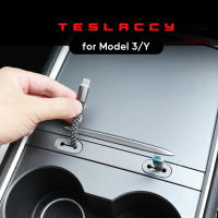 สำหรับ Tesla รุ่น3 Y 2021 2022 2023คอนโซลกลางสายชาร์จที่จัดระเบียบฮับ USB อุปกรณ์ประดับตกแต่งแท่นวางมือถือ