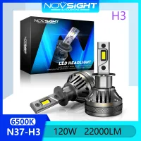 Novsight N37 H3 หลอดไฟหน้า LED 120W 22000LM 6500K ไฟตัดหมอกอัตโนมัติไฟสูง/ไฟต่ำ ซุปเปอร์ไบร์ท ไฟ LED ปลั๊กแอนด์เพลย์ 2 ชิ้น รับประกัน 1 ปี จัดส่งฟรี