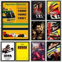 Ayrton Senna โปสเตอร์ F1สูตรแม็คลาเรนแชมป์โลกโปสเตอร์ตกแต่งศิลปะตกแต่งจิตรกรรมตกแต่งบ้านบาร์ห้องผนังผ้าใบที่นิยมมอเตอร์สปอร์ตงานศิลปะ0712