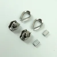 【YY】2pcs Thimbles Ring Clamp 2pcs Single Grips Cable Clamps 2pcs aluminum ferrule For 1mm 2mm 3mm Stainless Steel Wires rope