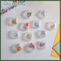 Aolie กล่องเล็ก10ชิ้นกล่องสี่เหลี่ยมใสต่างหูกล่องพลาสติกกล่องเก็บเครื่องประดับ