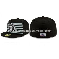 ◈ Las Vegas Raiders Black Cap Closed Cap NFL AFC Fitted Hat Fashion Cap HipHop Cap Baseball Cap peeh