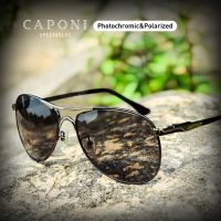 ↂ CAPONI Driving Photochromic High Quality Sunglasses Polarized Classic Brand Sun Glasses for Men oculos de sol masculino BS8722