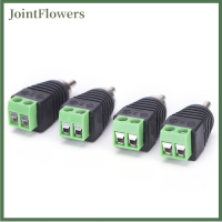 JointFlowers สายลำโพง4 pcs สาย Audio MALE RCA CONNECTOR ADAPTER JACK plug HOT SALE