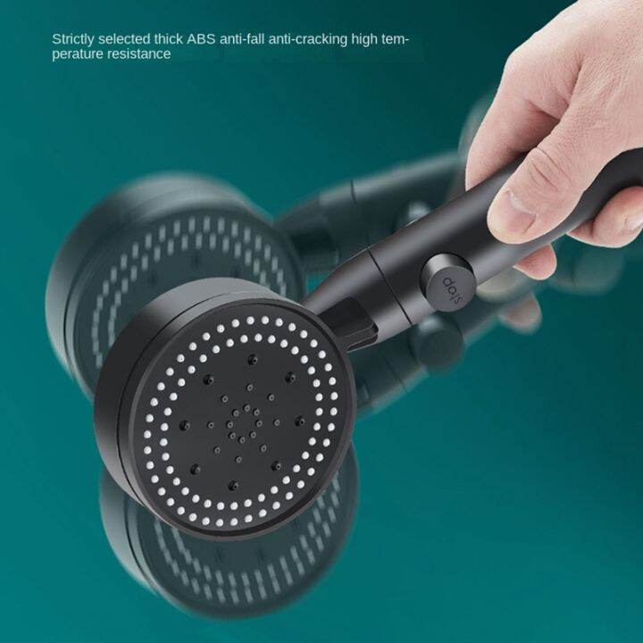 five-speed-multi-function-large-water-spray-super-supercharged-shower-shower-head-black-silver-shower-head-single-head