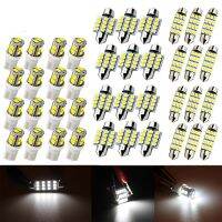 40pcs Car LED Reading Trunk Dome Footwell Mixed Xenon Canbus License Plate Lamps Mini Bulbs Interior Lights Kit Accessories