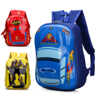 Kids Unisex Boy School Backpack With Car Story Drawing Bag