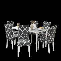 【CW】 Cover Printed Elastic for Dining Room Stretch Slipcover fundas para sillas de comedor