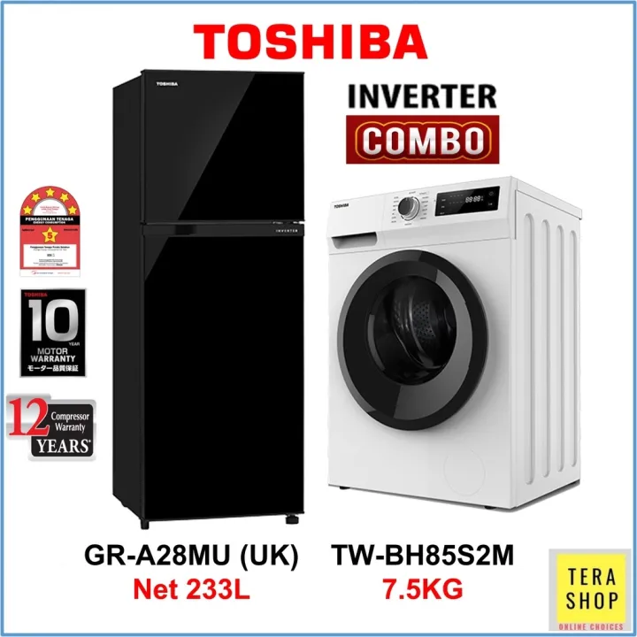 【COMBO】Toshiba Inverter Refrigerator GR-A28MU(UK) TW-BH85S2M 7.5KG ...