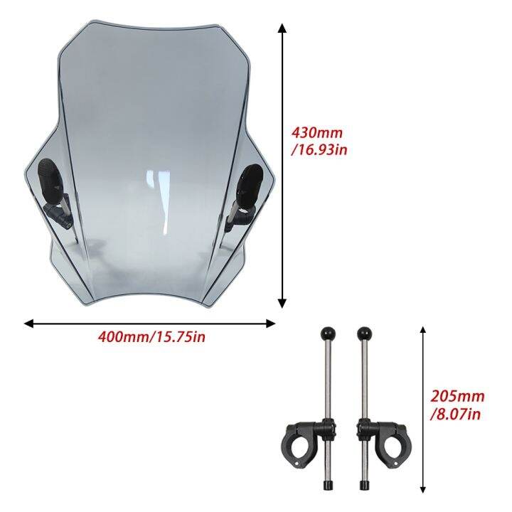 กระจกบังลมกระจกรถจักรยานยนต์อเนกประสงค์สำหรับ-mt125ยามาฮ่า-fz6-fz1-fz8-fz8n-xj6-mt07-mt09-mt03