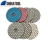 SHDIATOOL 7pcs/set Dia100MM Dry Diamond Flexible Polishing Pads 4inch Stone Sanding Disc 50 100 200 400 800 1500 3000 Grinding