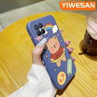 YIWESAN เคสสำหรับ Realme 8 4G Realme 8 Pro,เคสหมีสุขสันต์นิ่มบางเคสมือถือด้านข้างลายการ์ตูนเคสขอบสี่เหลี่ยมซิลิโคนเคสนิ่มเคสป้องกันการกระแทก