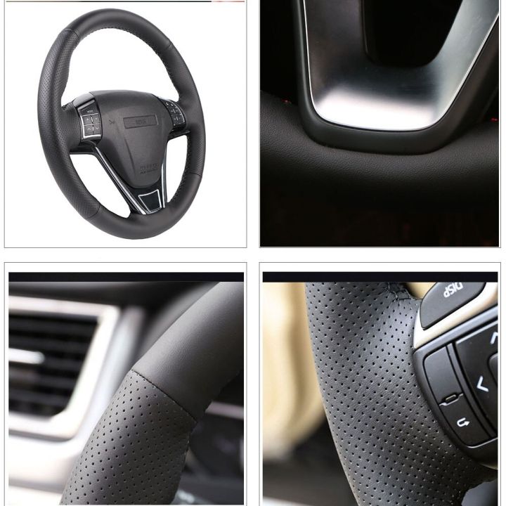 ฝาครอบพวงมาลัยรถยนต์-diy-แบบดั้งเดิมสำหรับ-honda-civic-รุ่นเก่า2006-2011black-สายถักหนังวันหยุดตามสั่ง