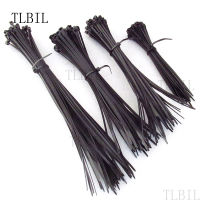 4Value 200Pcs Black Nylon Cable Wire Zip Ties Cable Ties free shippint