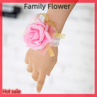 Family Flower Flash Sale ใหม่เจ้าสาวข้อมือ Corsage งานแต่งงานงานแต่งงานกุหลาบสร้อยข้อมือผ้าไหมดอกไม้ริบบิ้น