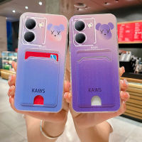 เคสโทรศัพท์เคสโทรศัพท์ Vivo Y36 5G ลายหมีน่ารักสวยงามพร้อมดีไซน์กระเป๋าใส่บัตรโปร่งใสกันกระแทกซิลิโคนนิ่มเคสโทรศัพท์แบบใส5G Y36 Vivo