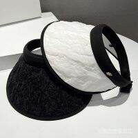 COD QQM Sunscreen cap 防晒帽 风扇帽 UV蕾丝褶皱大檐空顶帽子女遮阳防紫外线出游太阳帽潮 户外 5/18