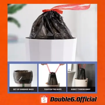 100pcs Thickened Portable Garbage Bags With Drawstring Closure, Extra Large  Size Kitchen Plastic Bags