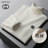 ▶พร้อมสต็อก◀Original Luxury G + เสื้อกันหนาวผู้ชายสีทึบคอปกสูง Casual Cashmere Soft Pullover Slim แขนยาวอุ่นเสื้อแน่นชายยี่ห้อ Clothes