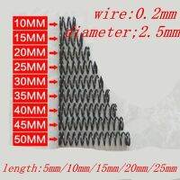 【✔In stock】 zhongkouj558251 50ชิ้น0.2Mm Od = ยาว2.5มม. 5มม. ถึง30มม. มีจุดเล็กๆสายไฟสปริงสปริงแบบสปริงรับแรงดันสปริงขนาดเล็ก