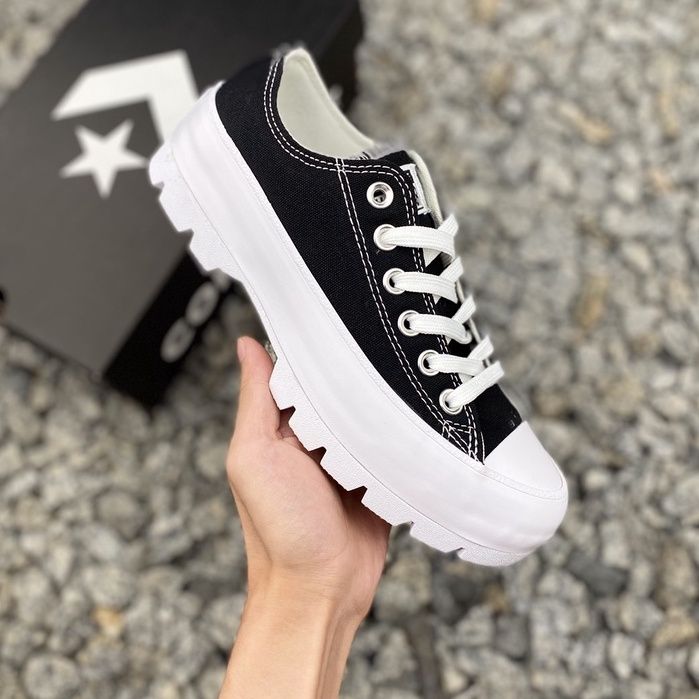 Converse Chuck All Star Lugged move Black Height Increase Thick-Soled  Low-Top Casual Sneakers 