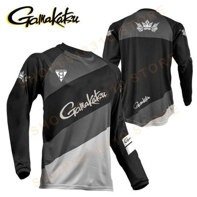 (2023 High quality polyester Tshirt available)TSHIRT Gamakatsu Clothing Sportwear Bike Motorcycle Sportwear Long Sleeve Fishing Clothes Outdoor Sprots  Anti-UV Fishing Shirt(Customizable logo, badge, image, etc)
