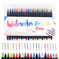 20 Color Watercolor Painting Markers Pen Premium Soft Brush Pen Set Coloring Books Manga Comic Calligraphy Art Marker