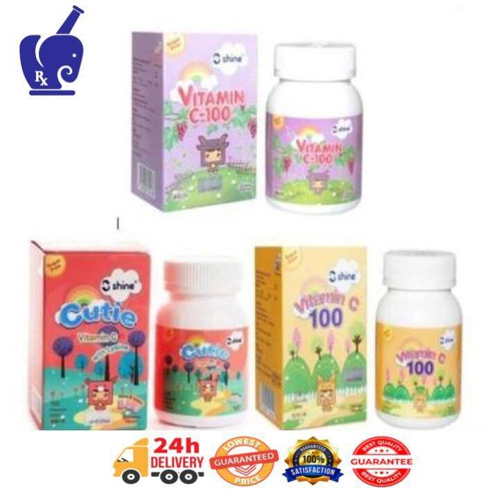 SHINE CUTIE VITAMIN C WITH LYSINE 100 TABLETS STRAWBERRY Lazada