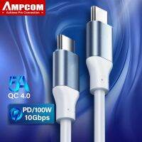 AMPCOM 5A USB Type C to Type C Cable 3.1 Gen 2 10Gbps 100W 4K Video Data Transfer with Power Delivery Quick Charge4.0 Cord