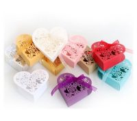 25/50/100pcs Gift Candy Favours Chocolate Favor Boxes With Ribbon Gift Box Packing Wedding Decoration Dragees Box Packaging 70% Storage Boxes