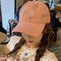 Korean Version Sweet Pink Bow Ribbon Baseball Cap Women Spring And Summer Casual Versatile Outdoor Adjustable Cotton Hip-Hop Hat