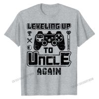 Leveling Up To Uncle Again Pregnancy Announcement Tshirt Print Personalized Tees Retro Cotton Men Tshirts
