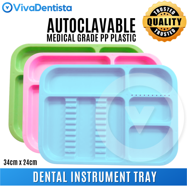 Dental Instrument Tray with Divider Plastic Autoclavable Medical Grade