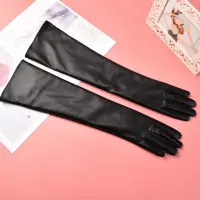 Night Club Party Pole Dancing PU Leather Long Gloves Women Gothic Punk Full Finger Latex Gloves Cosplay Costumes